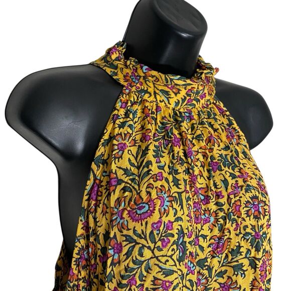 Cynthia Rowley Top Womens M Floral Boho High Neck Halter Sleeveless Tank NWT - Picture 5 of 13